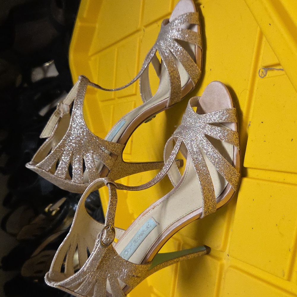 Betsy Johnson Wedding Gold Glitter Heels